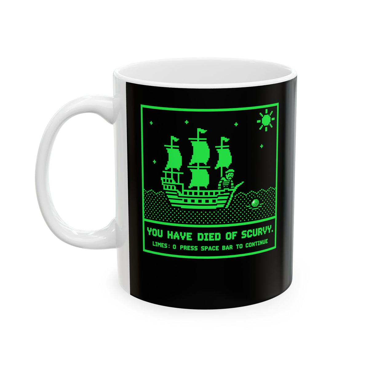 8 Bit Died of Scurvy Ceramic Mug, (11oz, 15oz)