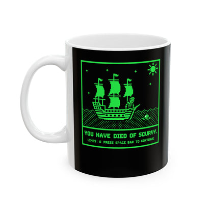 8 Bit Died of Scurvy Ceramic Mug, (11oz, 15oz)