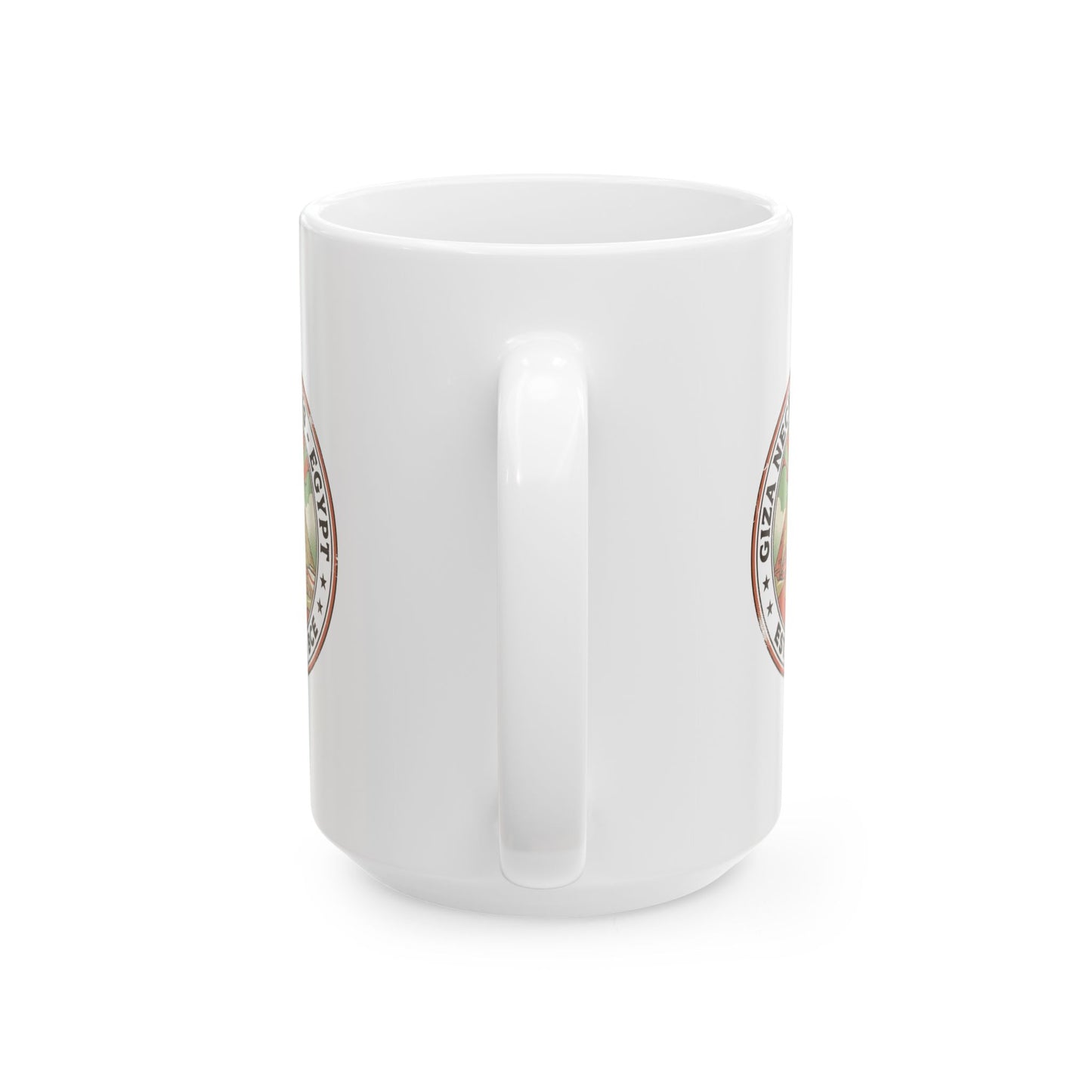 Giza Pyramids Necropolis Ceramic Mug, (11oz, 15oz)