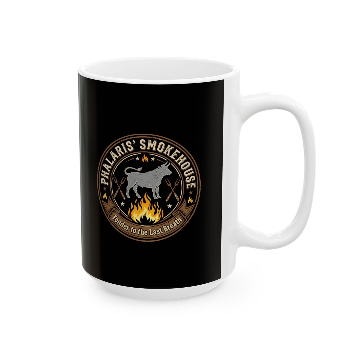 Phalaris Smokehouse Brazen Bull Ceramic Mug, (11oz, 15oz)