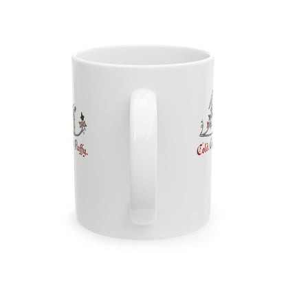 Cold Calculated Fluffy Rabbit Archer Medieval Marginalia Ceramic Mug, (11oz, 15oz)