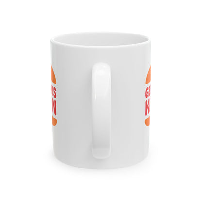 Genghis Khan Burger Logo Ceramic Mug, (11oz, 15oz)