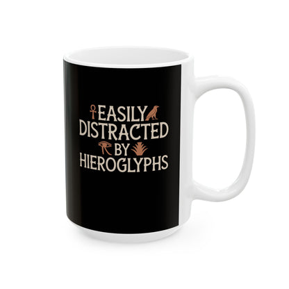 Distracted Hieroglyphs Ceramic Mug, (11oz, 15oz)