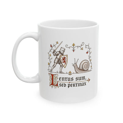 Knight vs Snail Marginalia Ceramic Mug, (11oz, 15oz)