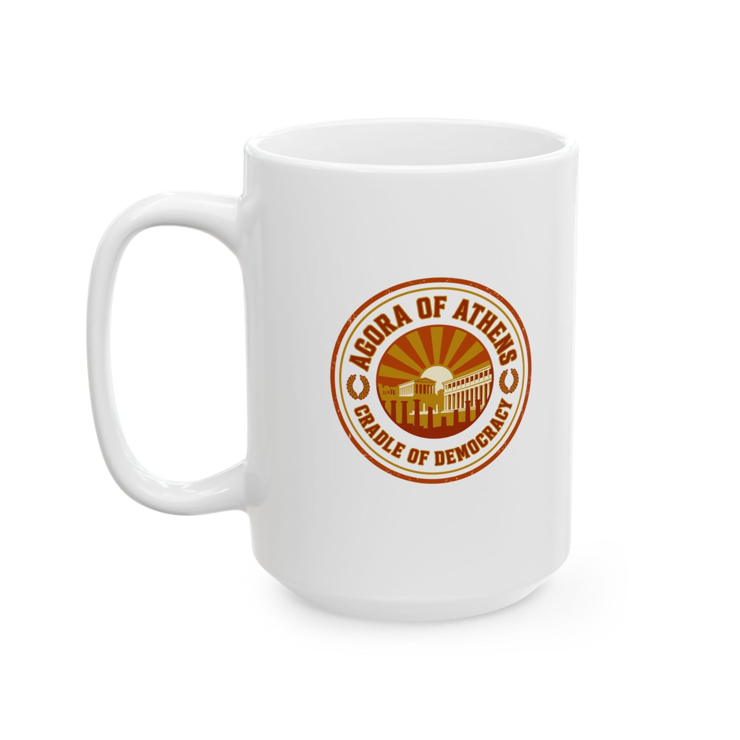 Athens Agora Cradle of Democracy Ceramic Mug, (11oz, 15oz)