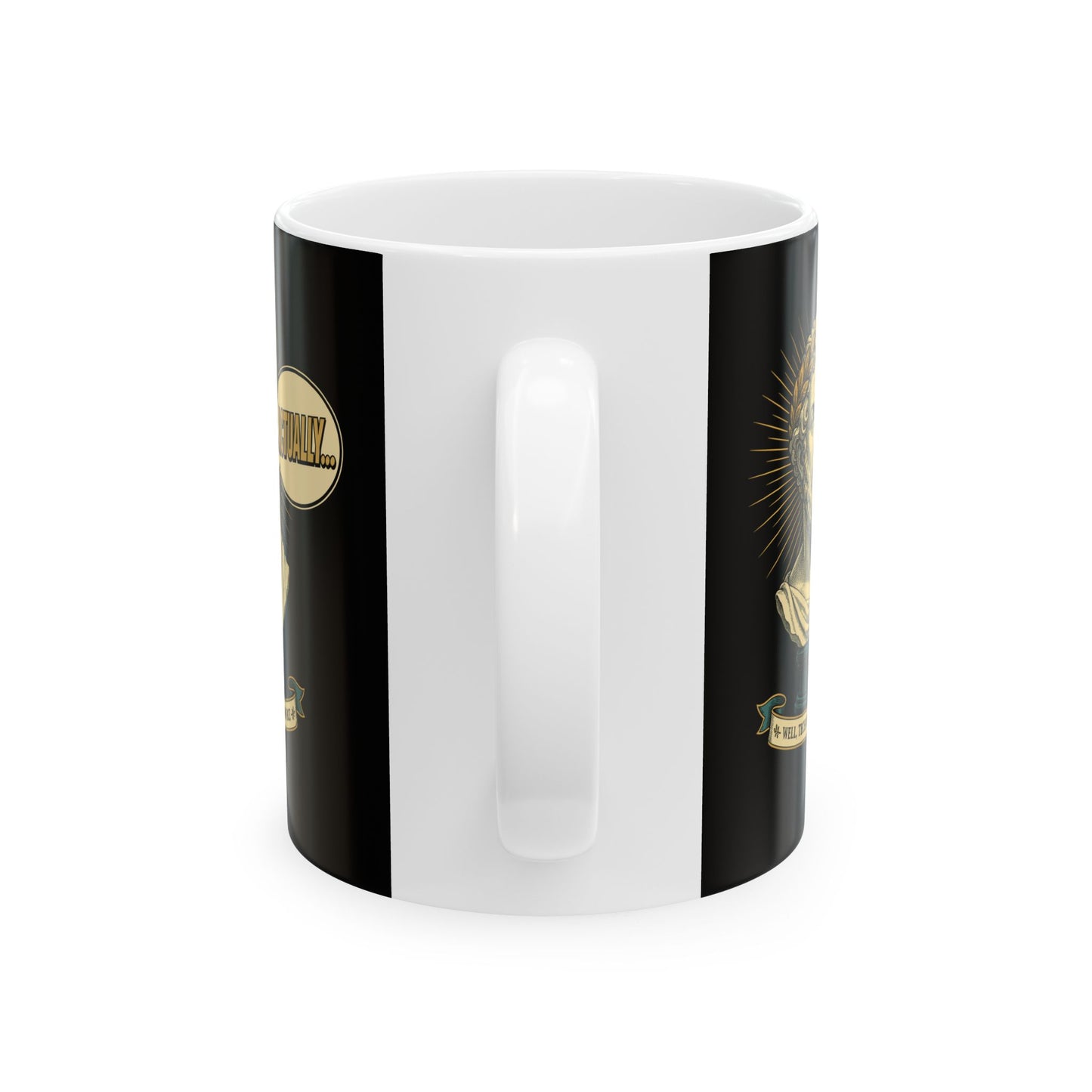 Actually... Pedantic Philosopher Bust Ceramic Mug, (11oz, 15oz)
