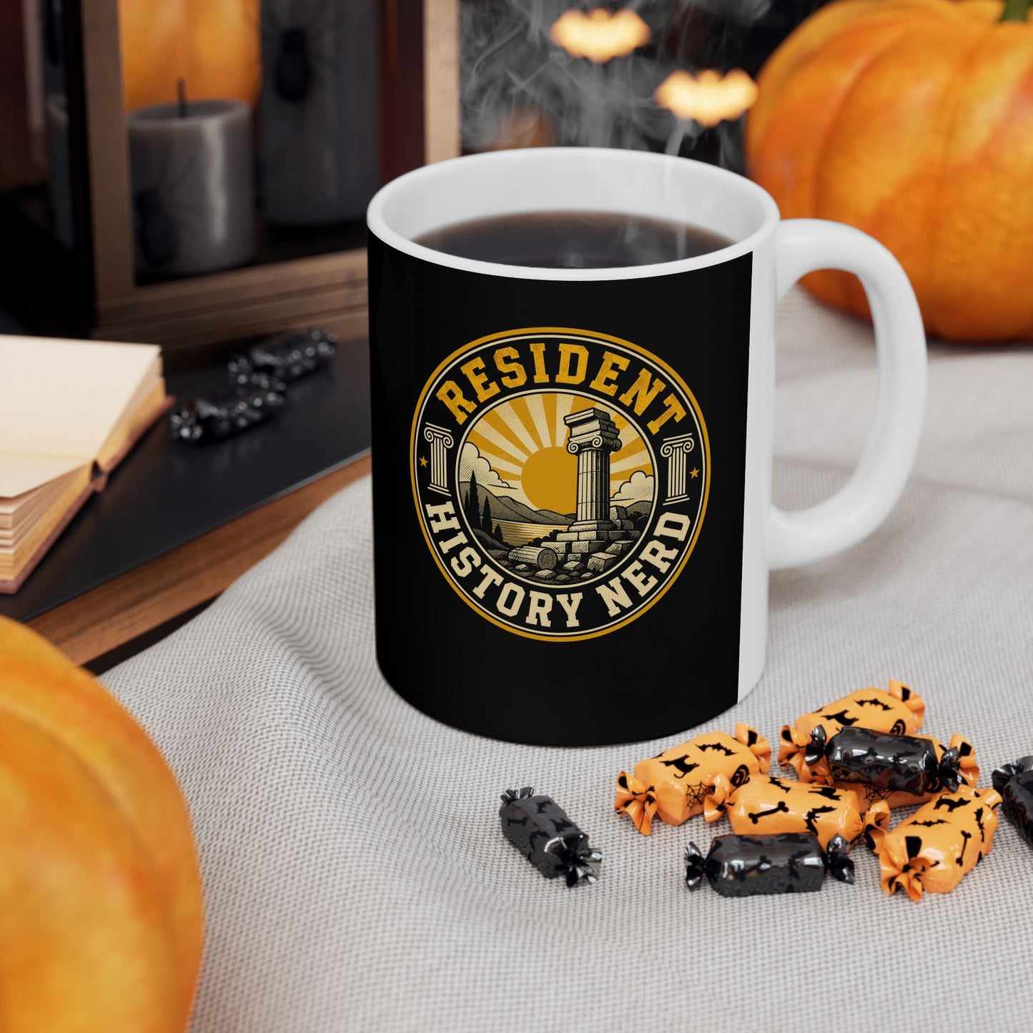 Resident History Nerd Badge Style Ceramic Mug, (11oz, 15oz)