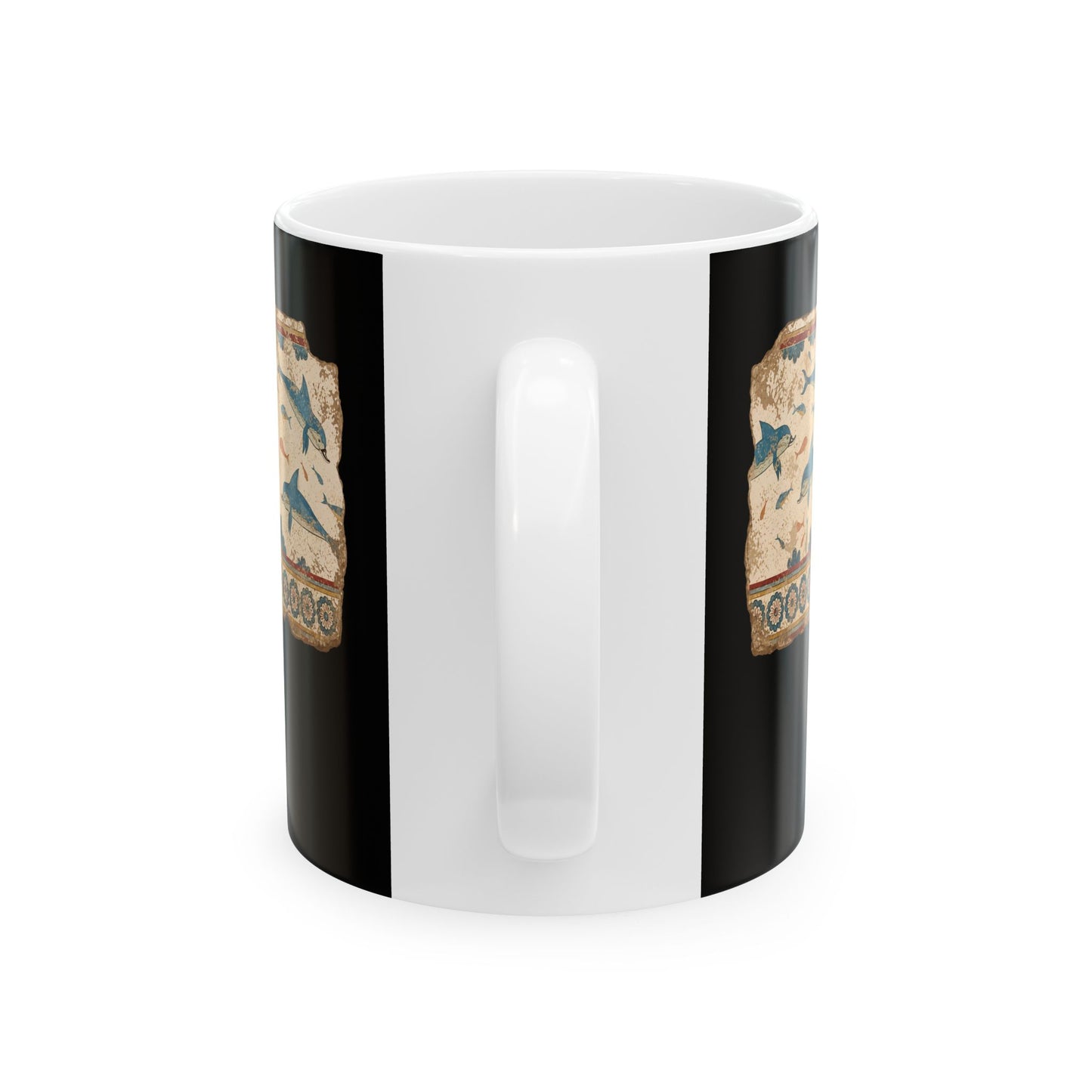 Minoan Dolphin Fresco Fragment Ceramic Mug, (11oz, 15oz)