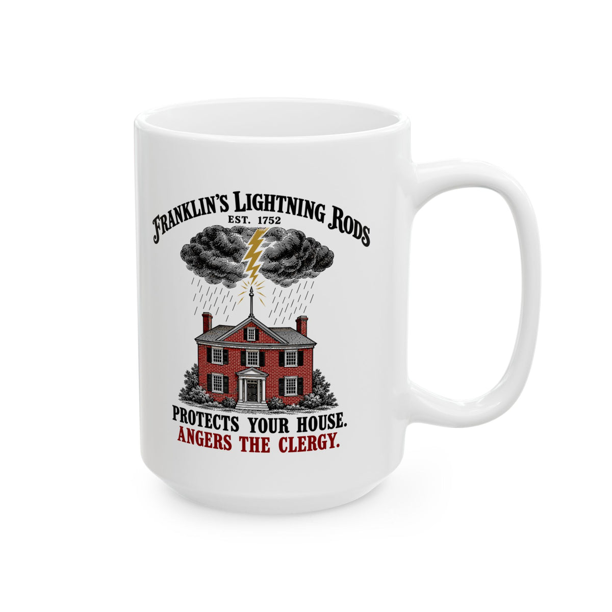 Franklin's Lightning Rods Ceramic Mug, (11oz, 15oz)