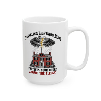 Franklin's Lightning Rods Ceramic Mug, (11oz, 15oz)