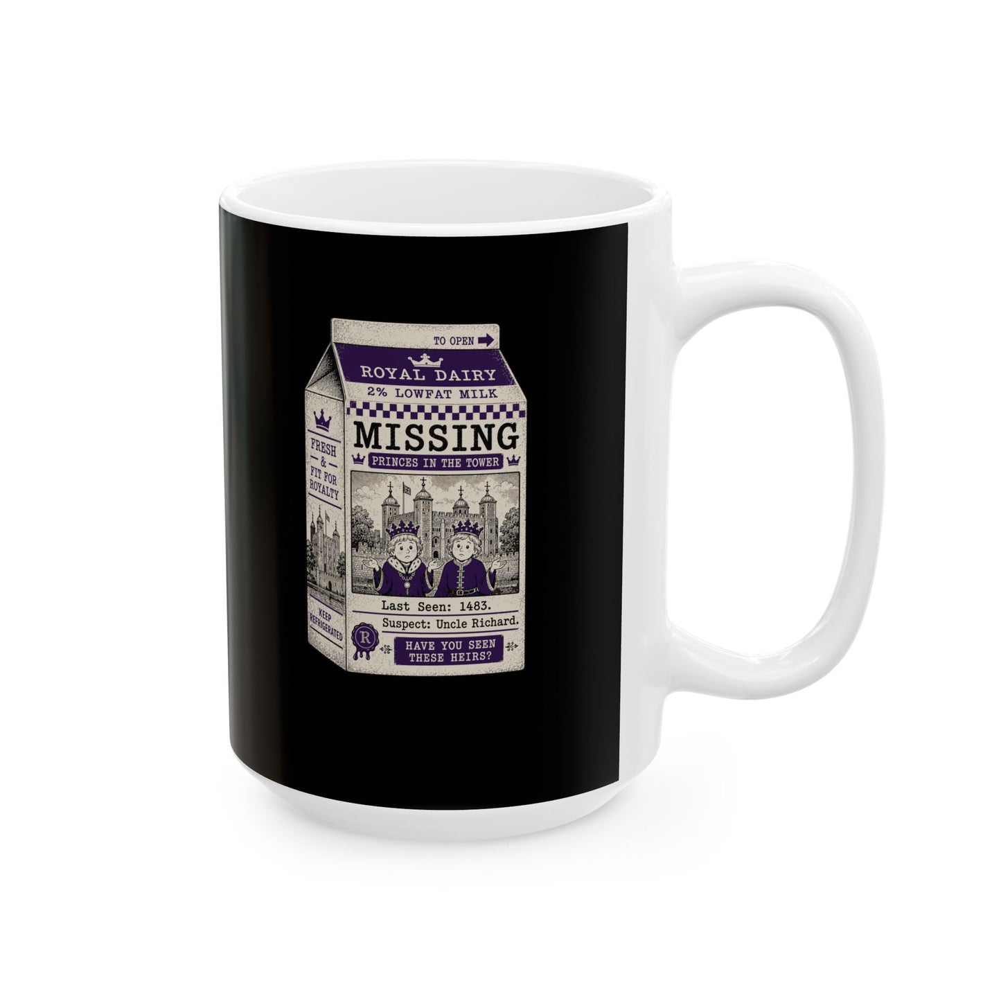 Princes in the Tower Missing Milk Carton Ceramic Mug, (11oz, 15oz)