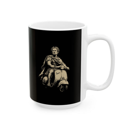 Julius Caesar on Vespa Ceramic Mug, (11oz, 15oz)