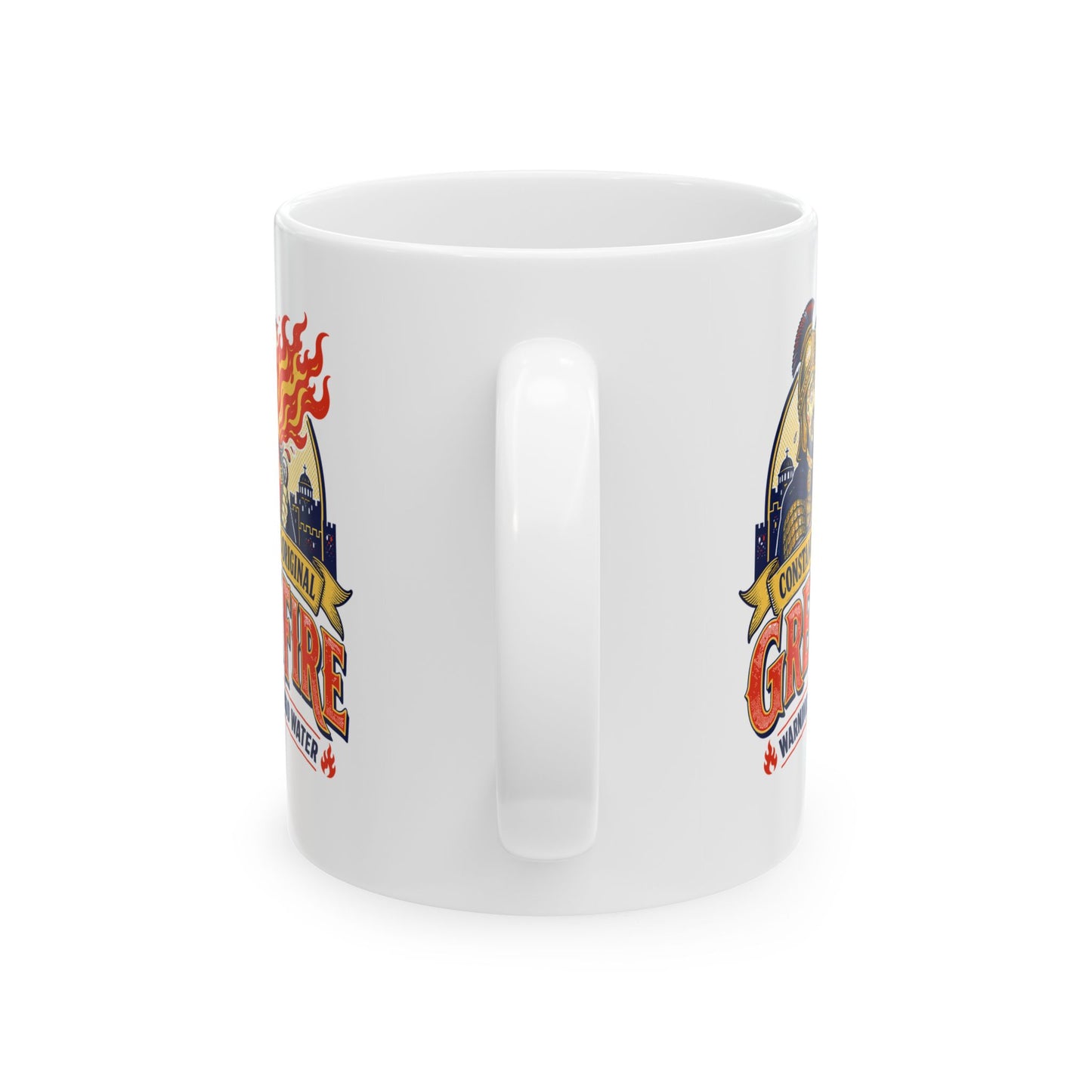 Byzantine Greek Fire Warning Ceramic Mug, (11oz, 15oz)