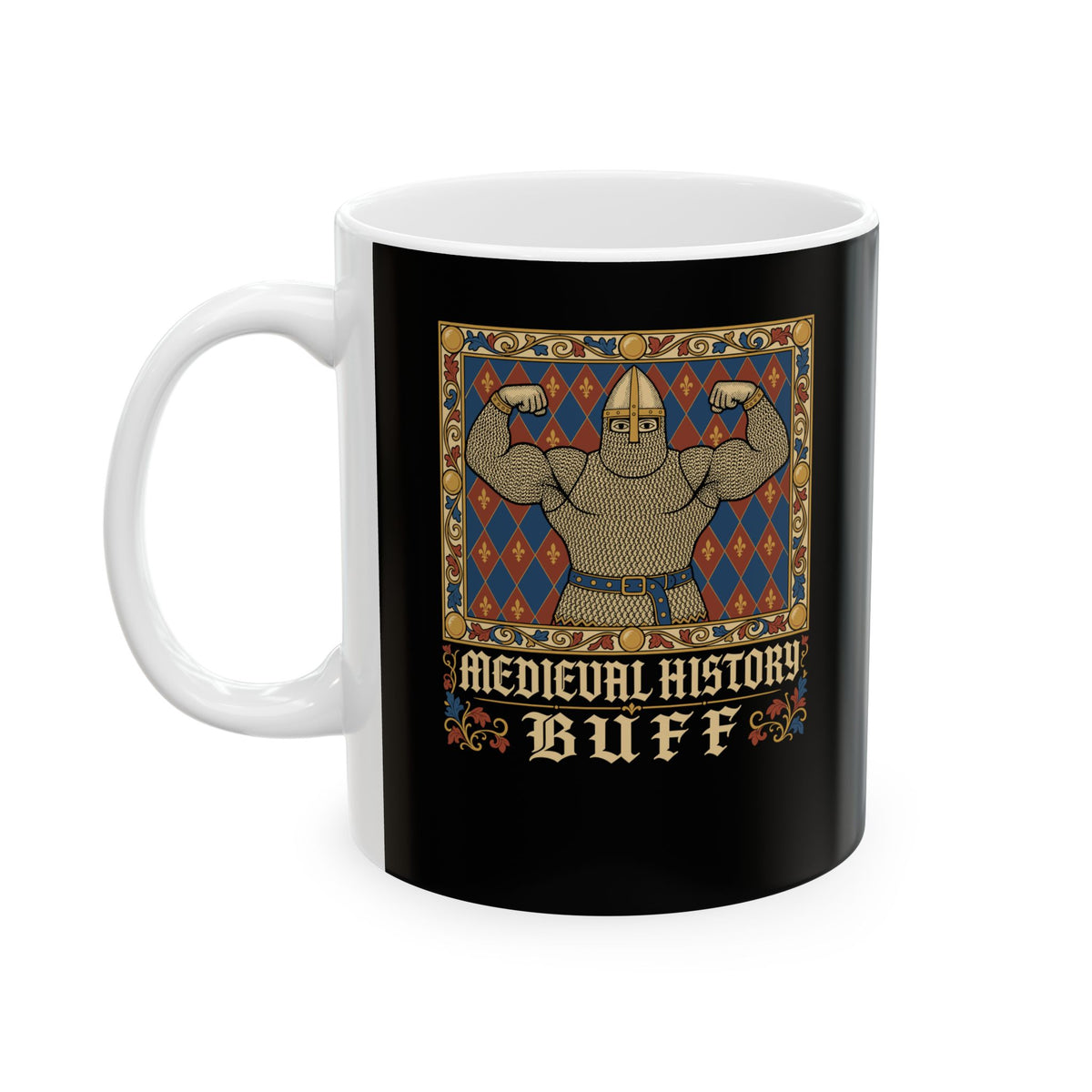Medieval History Buff Knight Ceramic Mug, (11oz, 15oz)