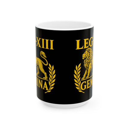 Legio XIII Gemina Lion Inscription Ceramic Mug, (11oz, 15oz)