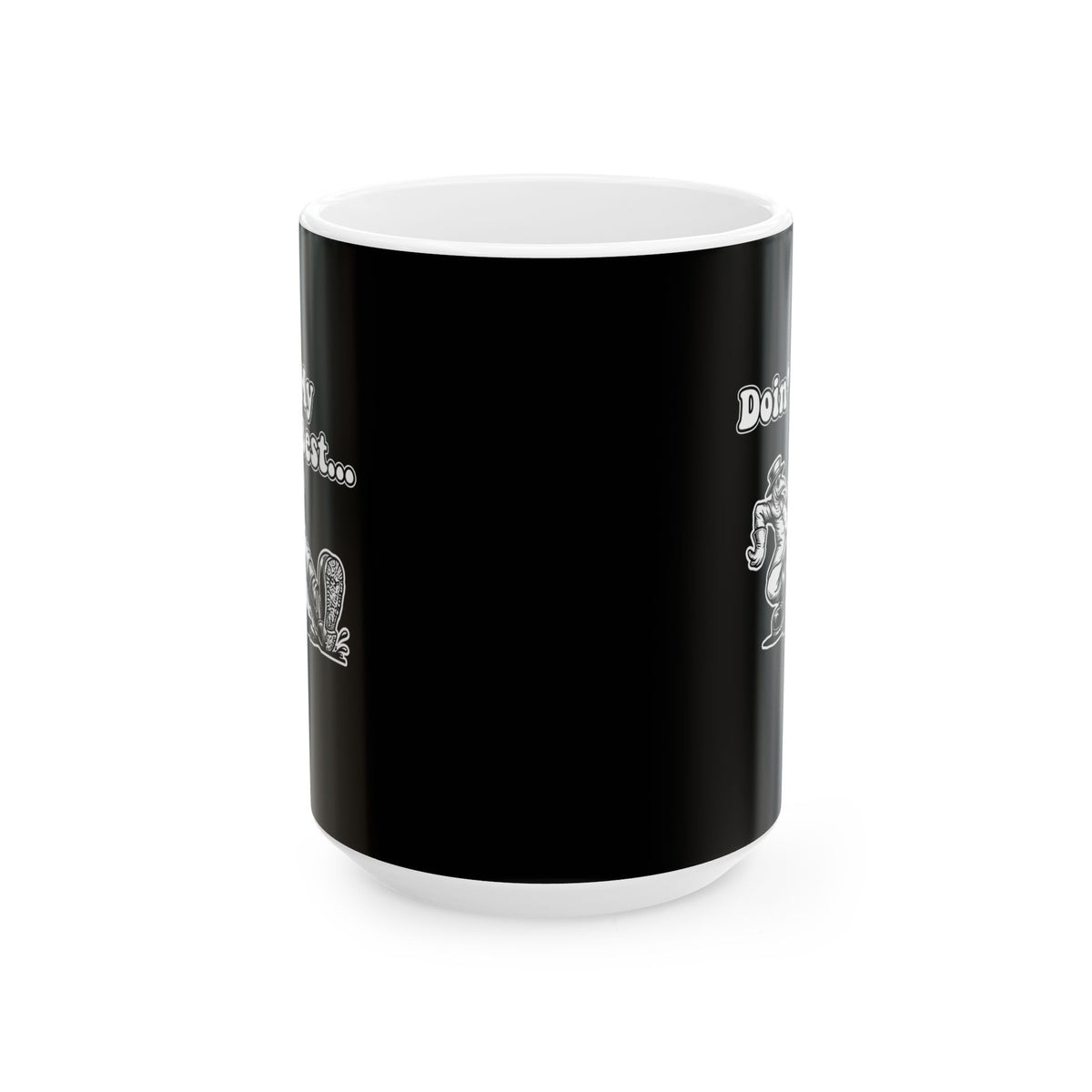 70s Style Black Plague Doctor Ceramic Mug, (11oz, 15oz)