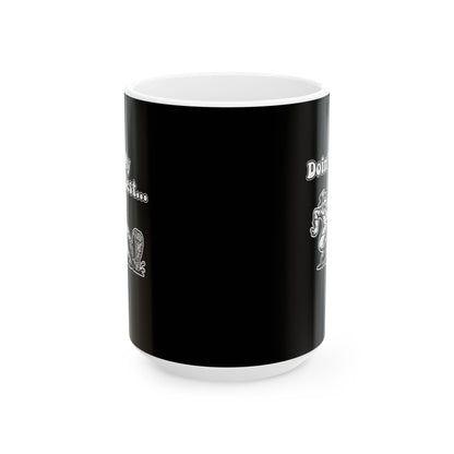 70s Style Black Plague Doctor Ceramic Mug, (11oz, 15oz)