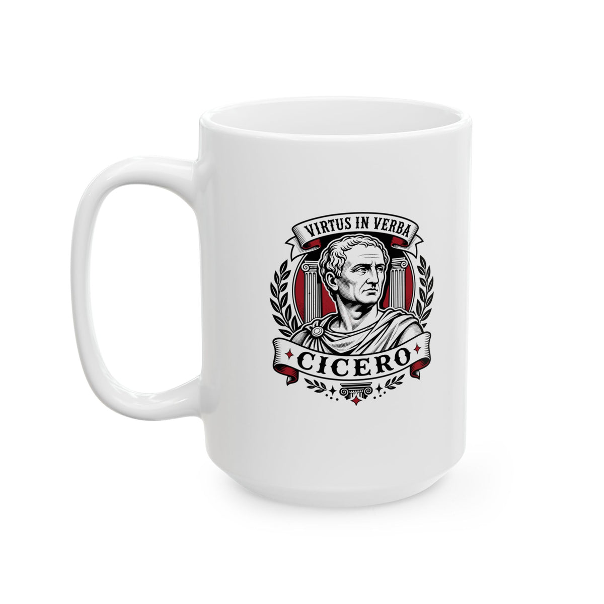 Virtus in Verba Cicero Ceramic Mug, (11oz, 15oz)