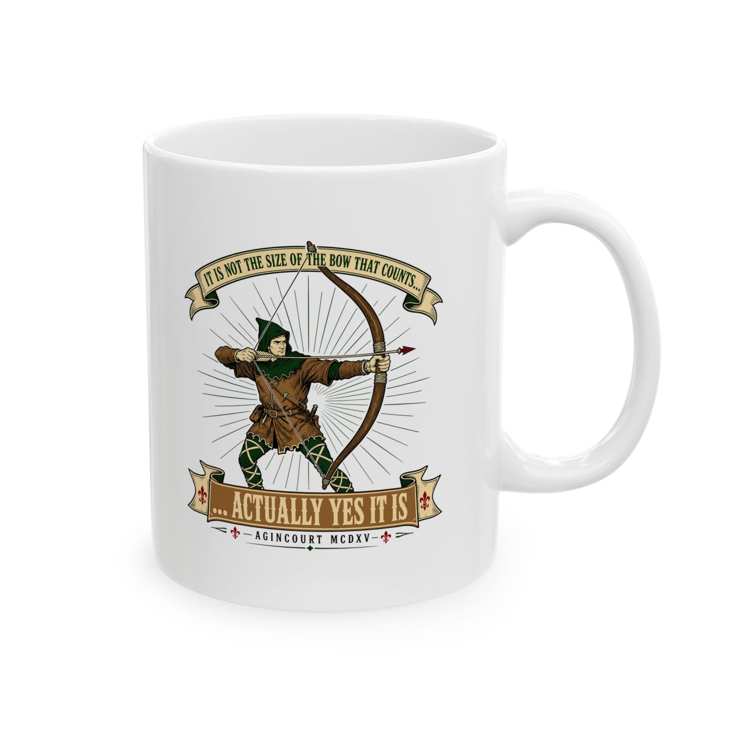 Size of the Bow Agincourt Ceramic Mug, (11oz, 15oz)