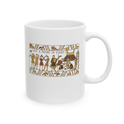 Bayeux Tapestry Not a Phone in Sight Ceramic Mug, (11oz, 15oz)
