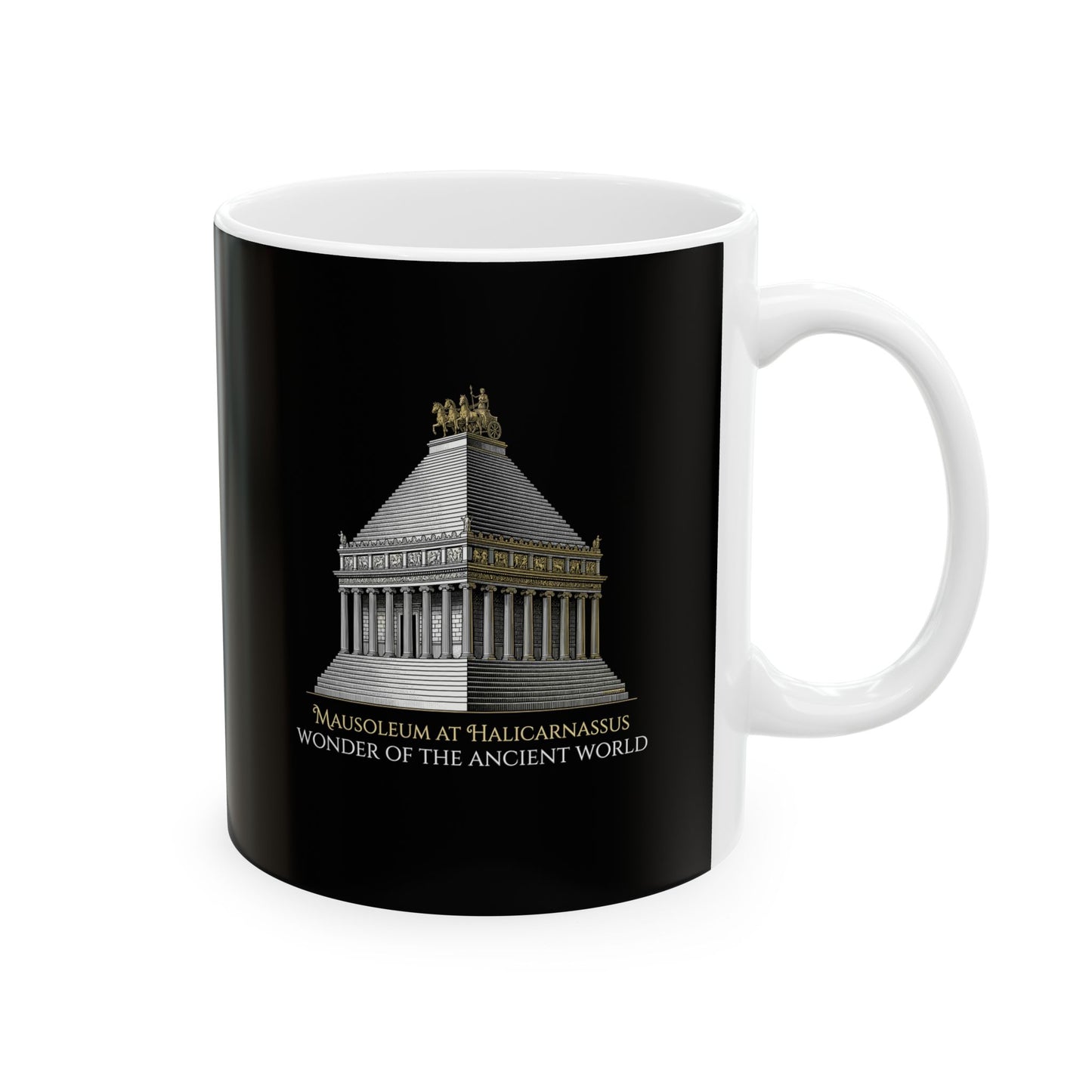 Mausoleum of Helicarnassus Wonder of the World Ceramic Mug, (11oz, 15oz)