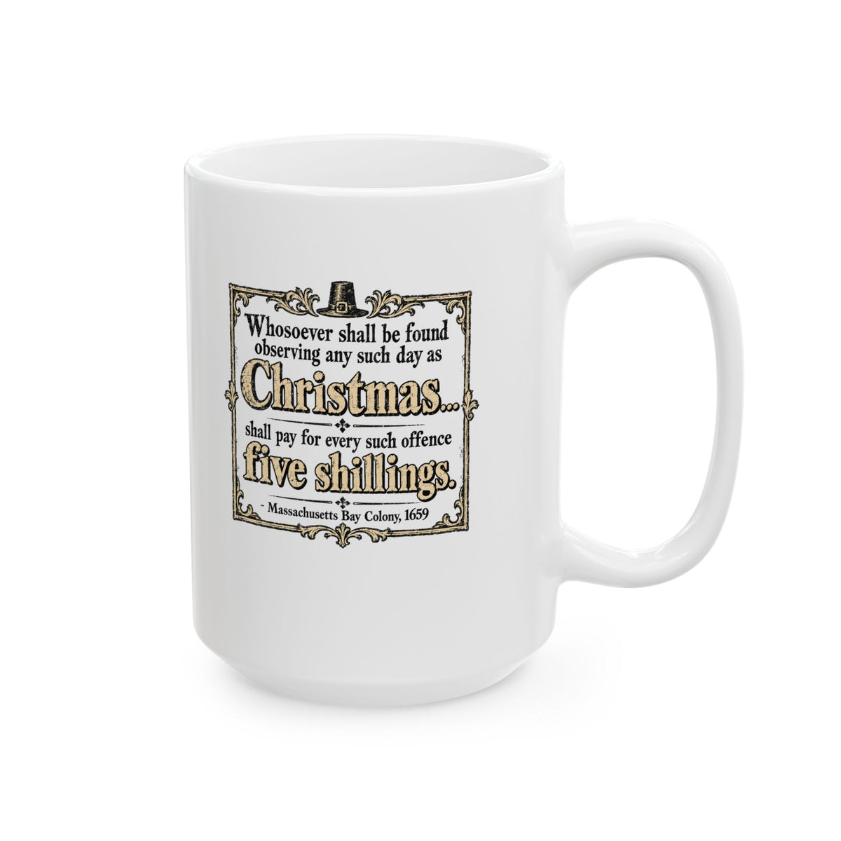 Christmas Banned in Massachusetts Bay Colony Ceramic Mug, (11oz, 15oz)