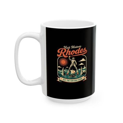 Colossus of Rhodes Visit Rhodes Ceramic Mug, (11oz, 15oz)