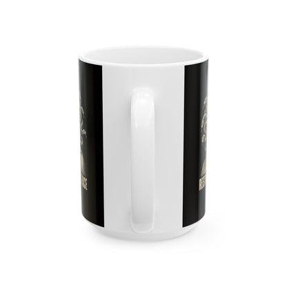Medusa Resting Stone Face Monochrome Ceramic Mug, (11oz, 15oz)