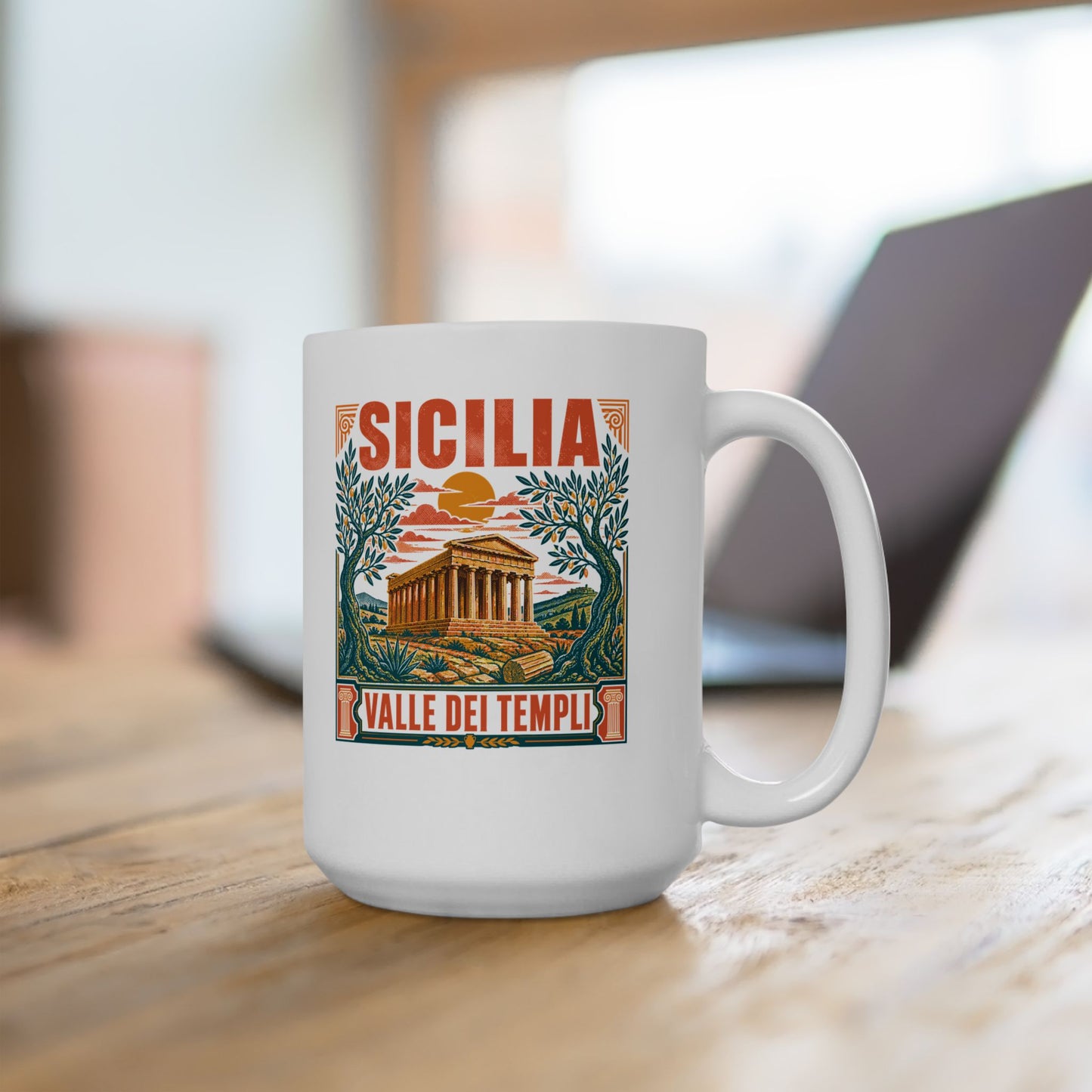 Agrigento Valley of the Greek Temples Ceramic Mug, (11oz, 15oz)
