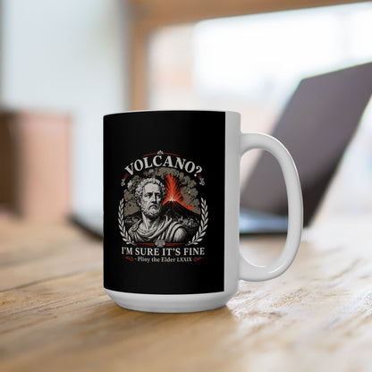 Pliny the Elder Volcano Quote Ceramic Mug, (11oz, 15oz)