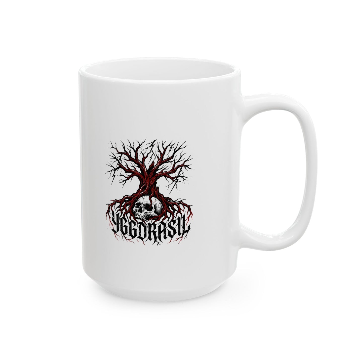 Yggdrasil Tree with Skull Ceramic Mug, (11oz, 15oz)