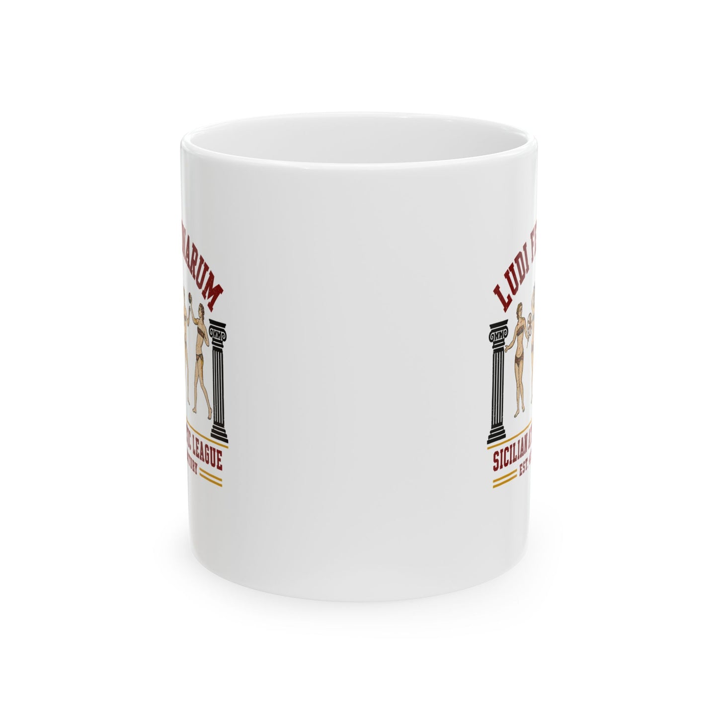 Bikini Women Mosaic Ludi Feminarum Ceramic Mug, (11oz, 15oz)