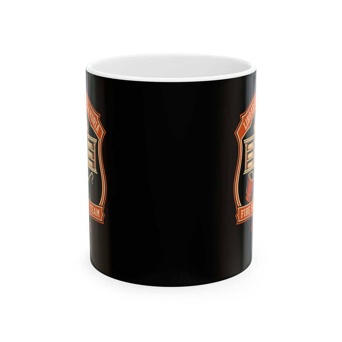Library Alexandria Fire Safety Ceramic Mug, (11oz, 15oz)