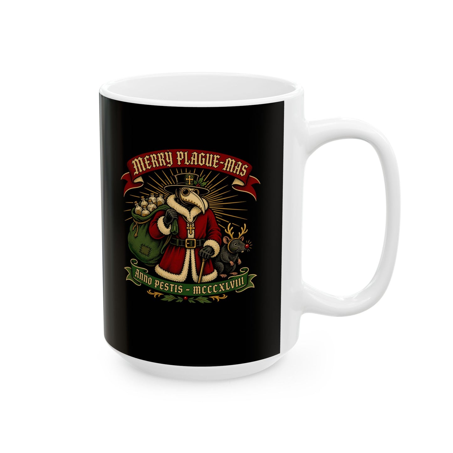 Merry Plaguemas Anno Pestis Ceramic Mug, (11oz, 15oz)