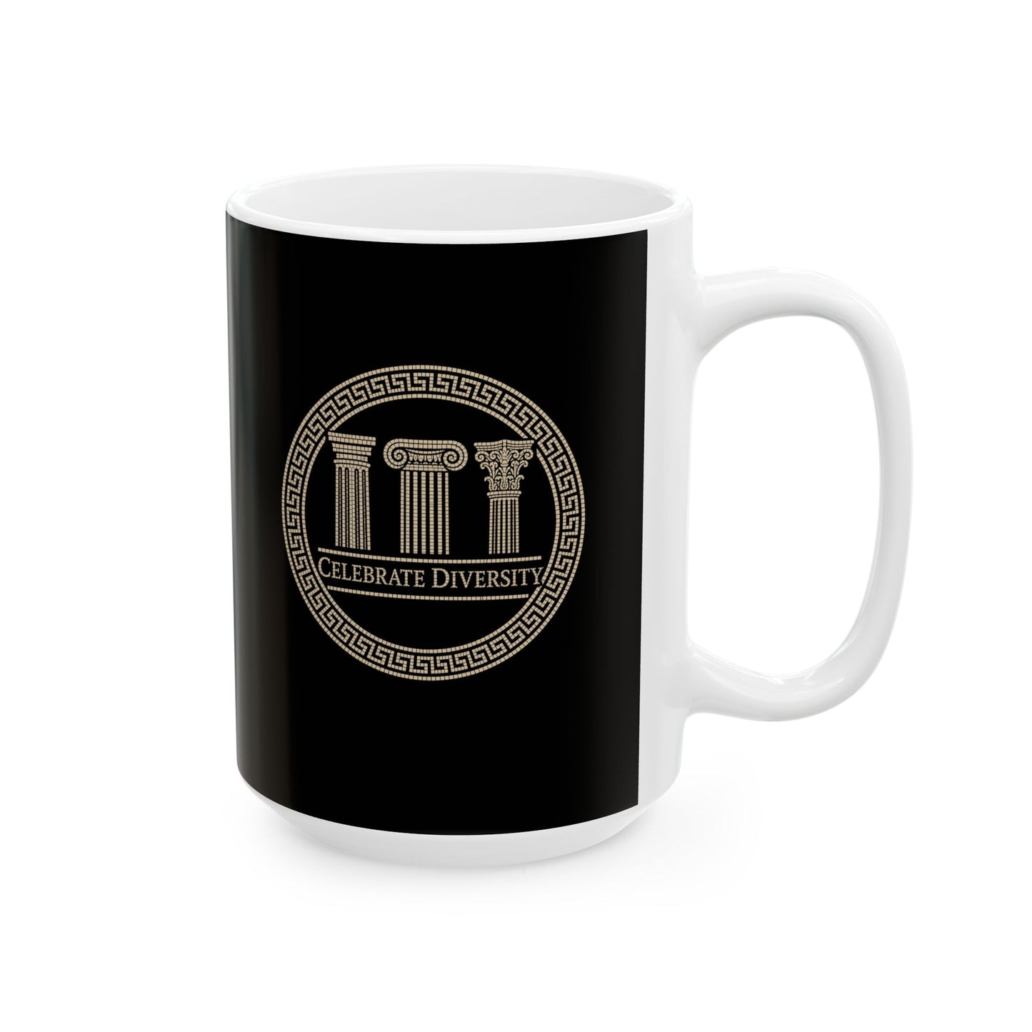Celebrate Diversity Greek Columns Ceramic Mug, (11oz, 15oz)