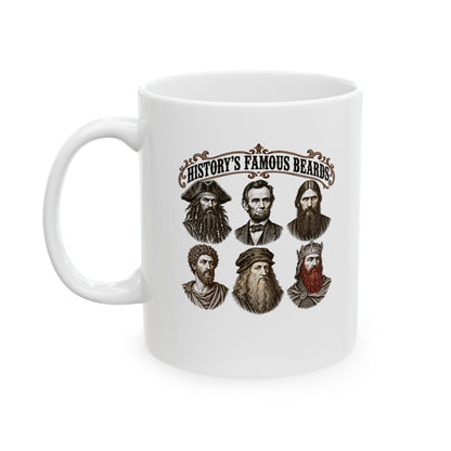 History's Famous Beards Engraving Ceramic Mug, (11oz, 15oz)