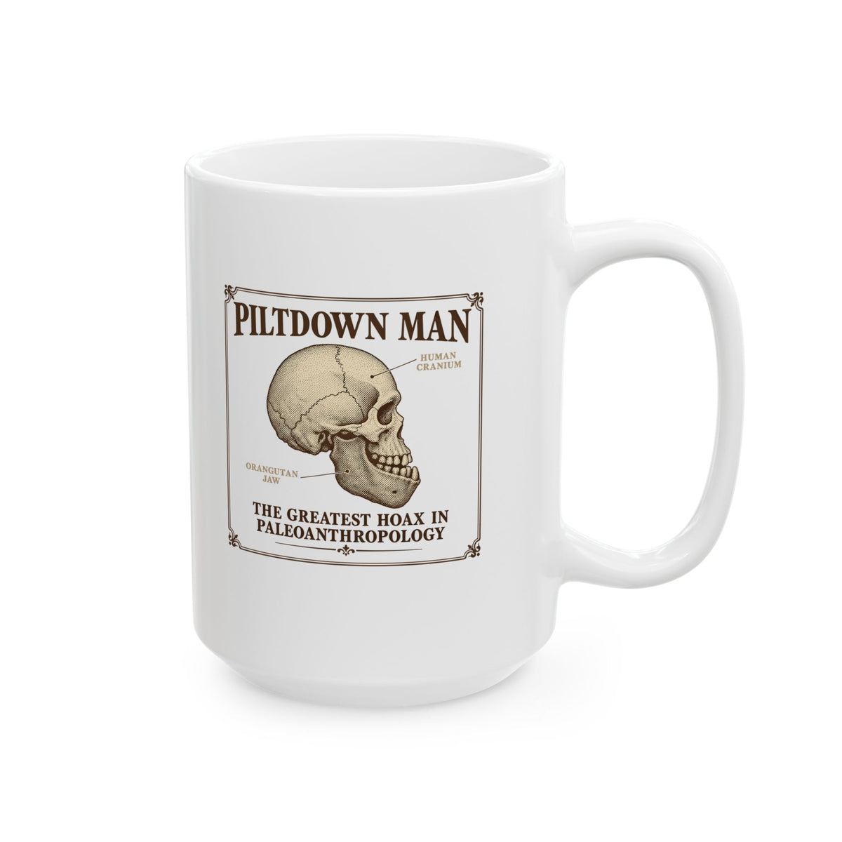 Piltdown Man Scientific Illustration Ceramic Mug, (11oz, 15oz)