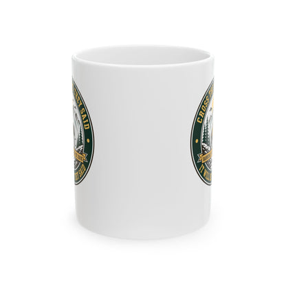 Badge Style Cross the Alps They Said Elephant Ceramic Mug, (11oz, 15oz)
