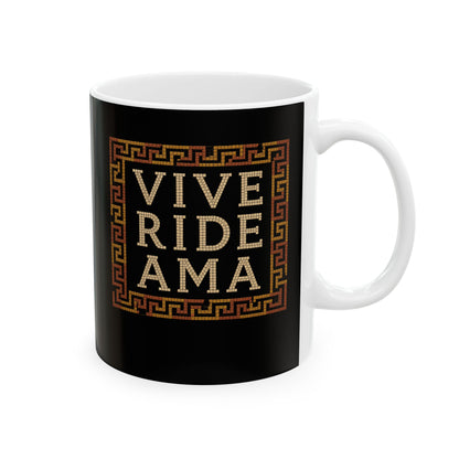 Vive Ride Ama Live Laugh Love Mosaic Ceramic Mug, (11oz, 15oz)
