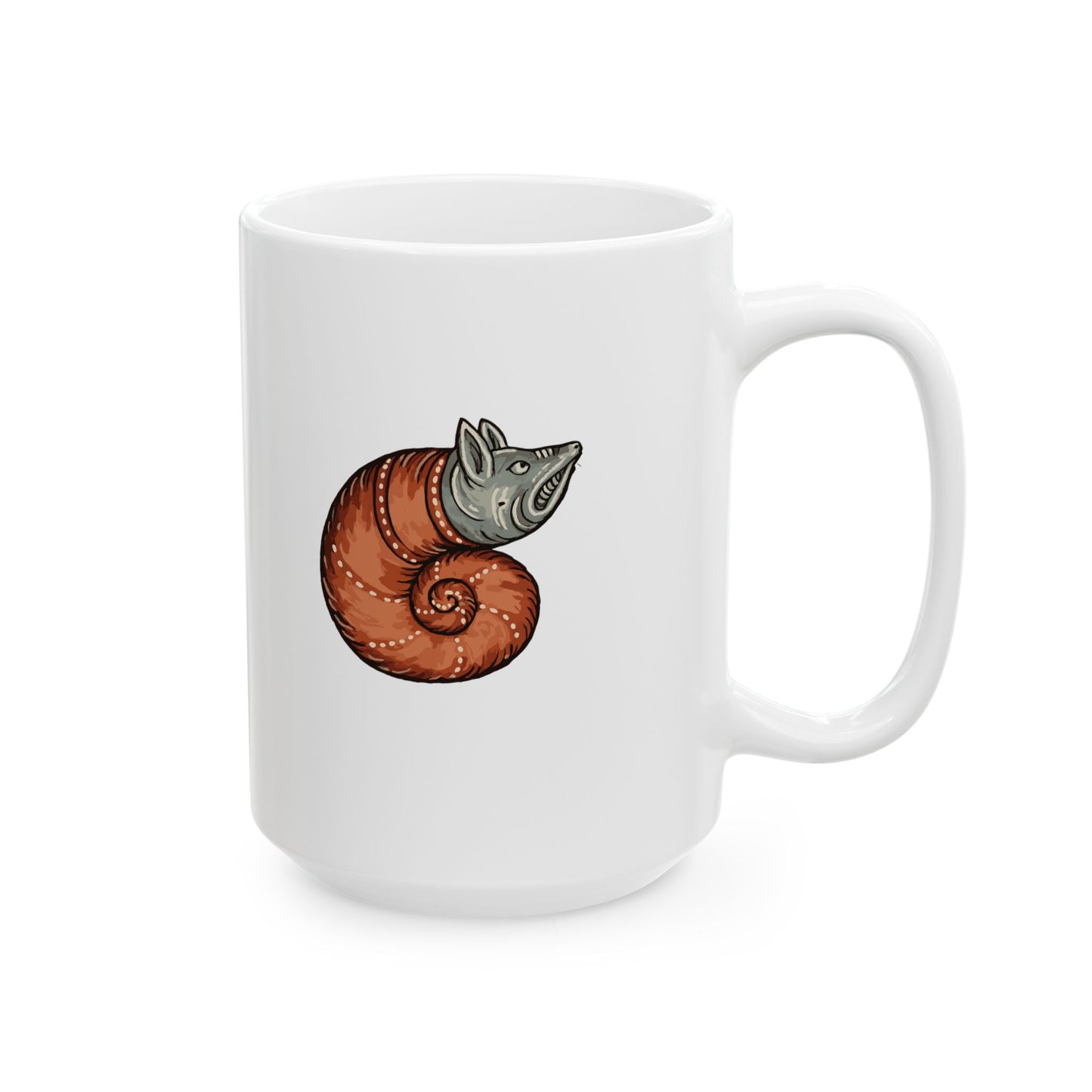 Snail Rat Hybrid Medieval Marginalia Ceramic Mug, (11oz, 15oz)