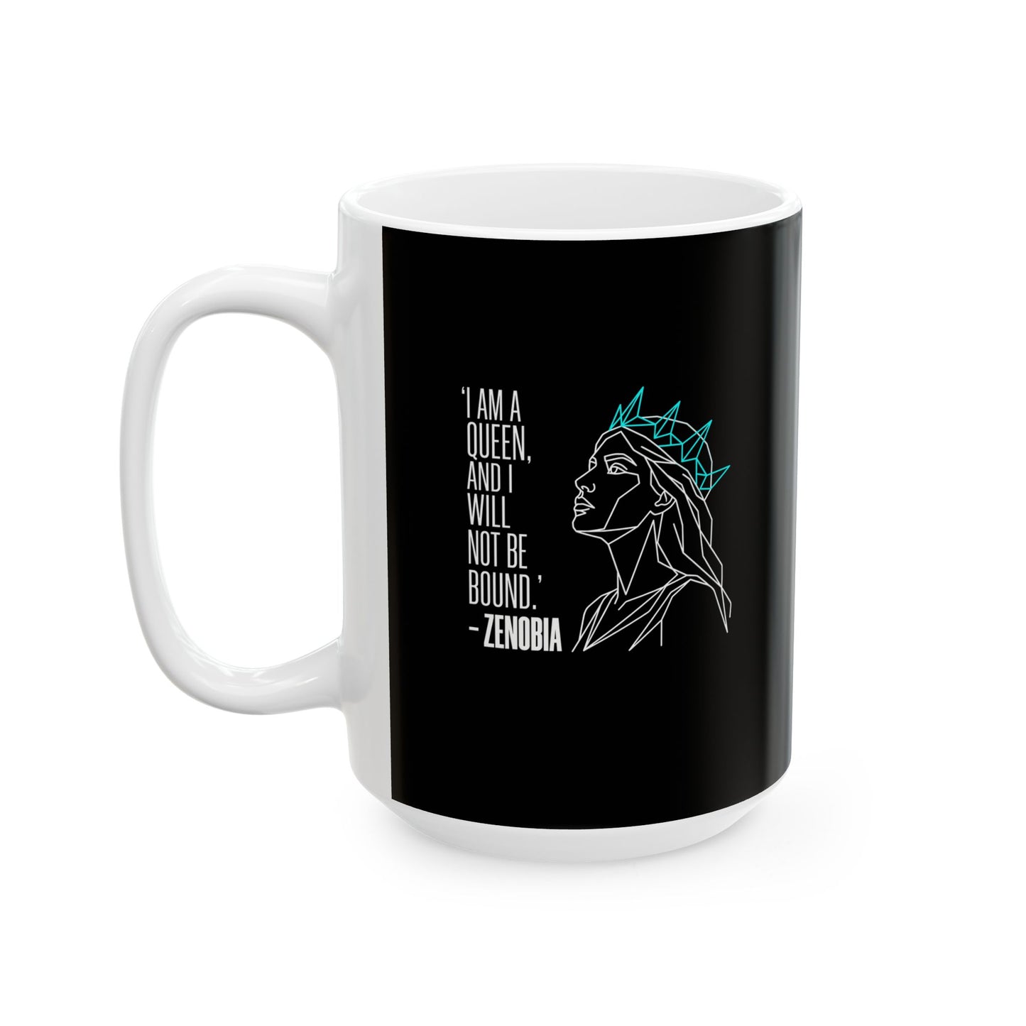 Line Art Queen Zenobia of Palmyra Ceramic Mug, (11oz, 15oz)