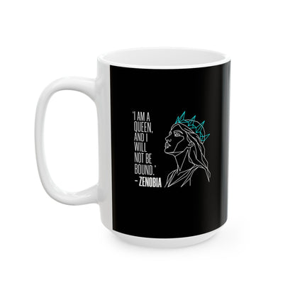 Line Art Queen Zenobia of Palmyra Ceramic Mug, (11oz, 15oz)