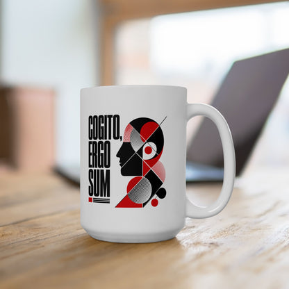 Cogito Ergo Sum Swiss Typography Ceramic Mug, (11oz, 15oz)