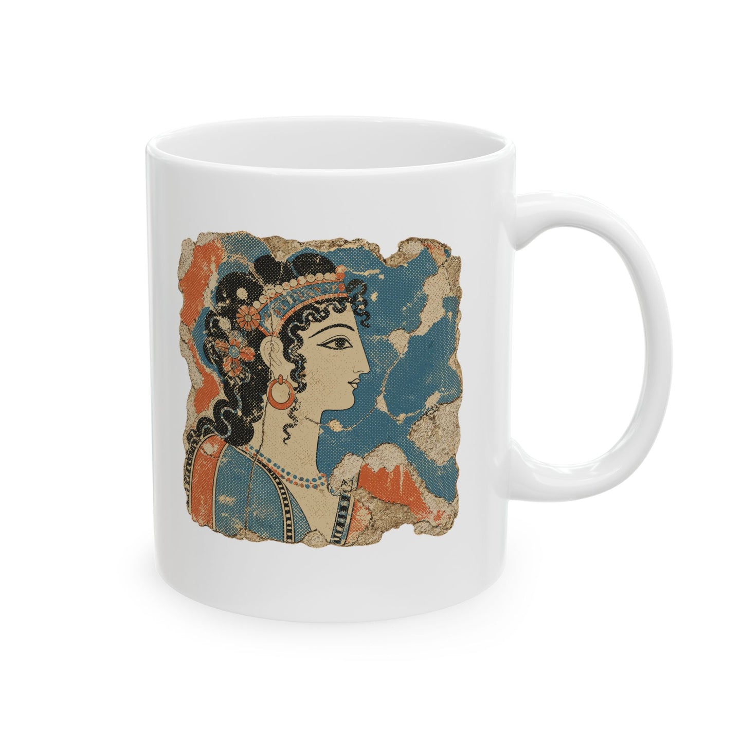 Knossos Minoan Blue Lady Fresco Ceramic Mug, (11oz, 15oz)