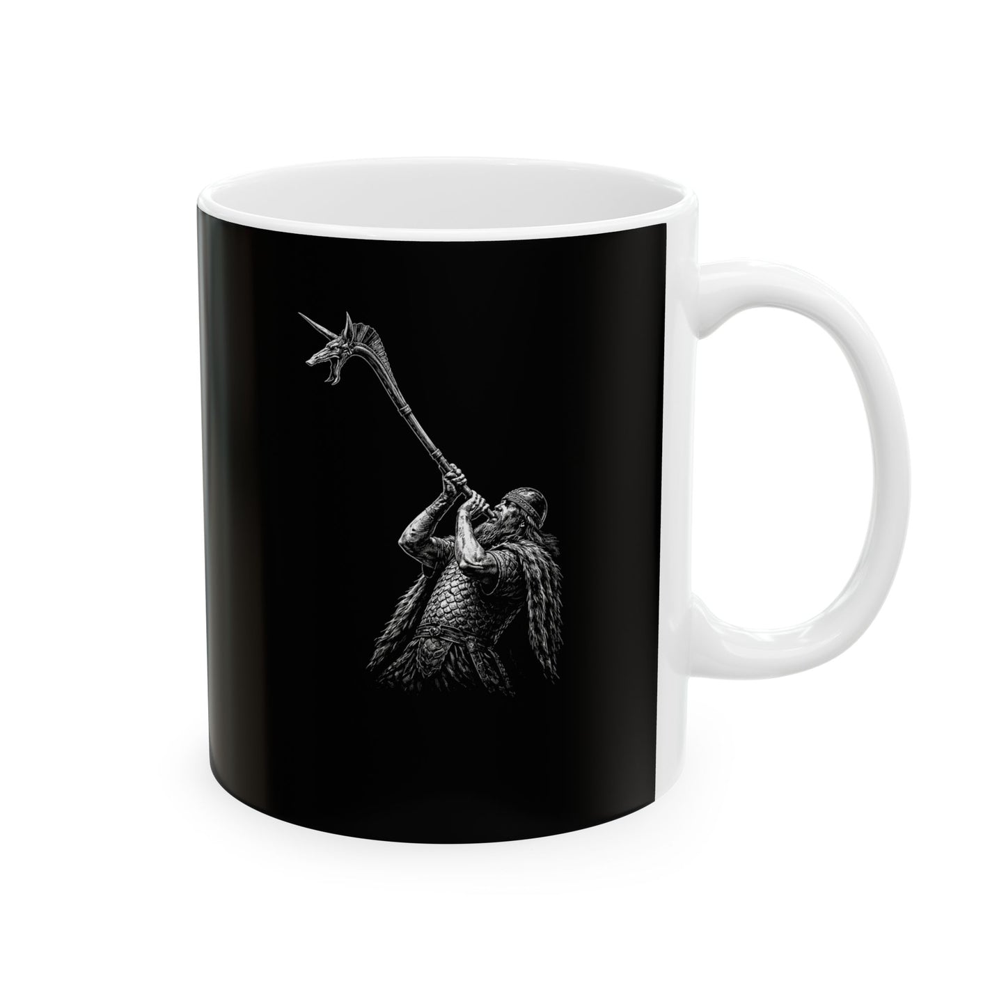 Celtic Warrior with Carnyx Ceramic Mug, (11oz, 15oz)