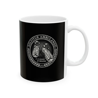 Solvitur Ambulando Saint Augustine Quote Solved by Walking Ceramic Mug, (11oz, 15oz)