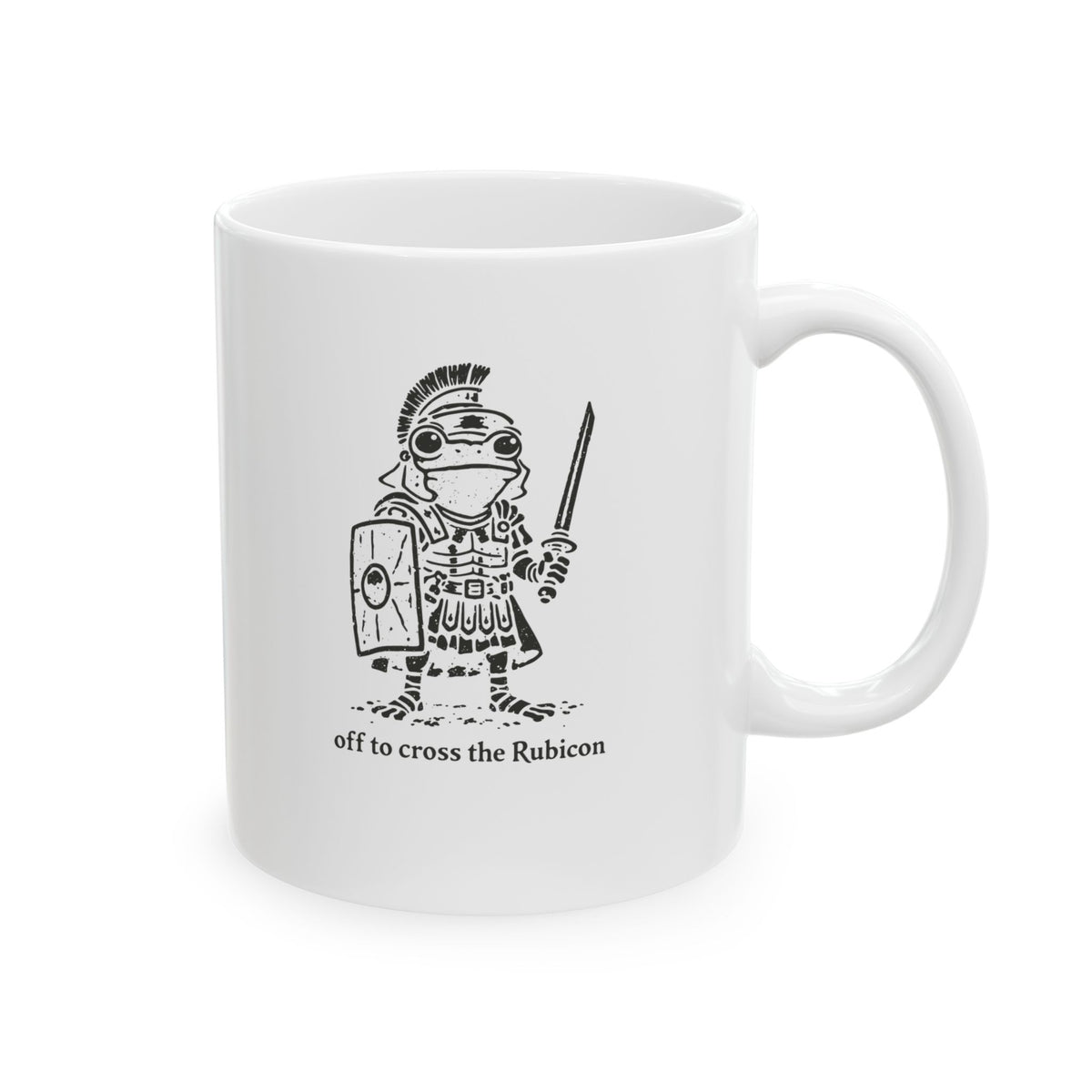 Centurian Frog Off to Cross the Rubicon Ceramic Mug, (11oz, 15oz)