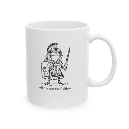 Centurian Frog Off to Cross the Rubicon Ceramic Mug, (11oz, 15oz)