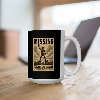 Missing Colossus of Rhodes Poster Ceramic Mug, (11oz, 15oz)