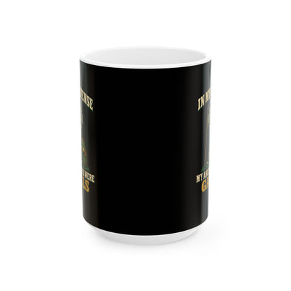 In My Defense Ancestors Were Gaels w/Cross Ceramic Mug, (11oz, 15oz)